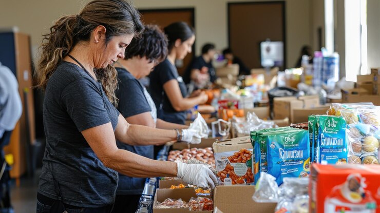 volunteers-distributing-food-essentials-families-need-community-center_693425-73239