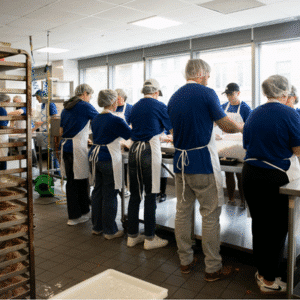 Volunteers making meals