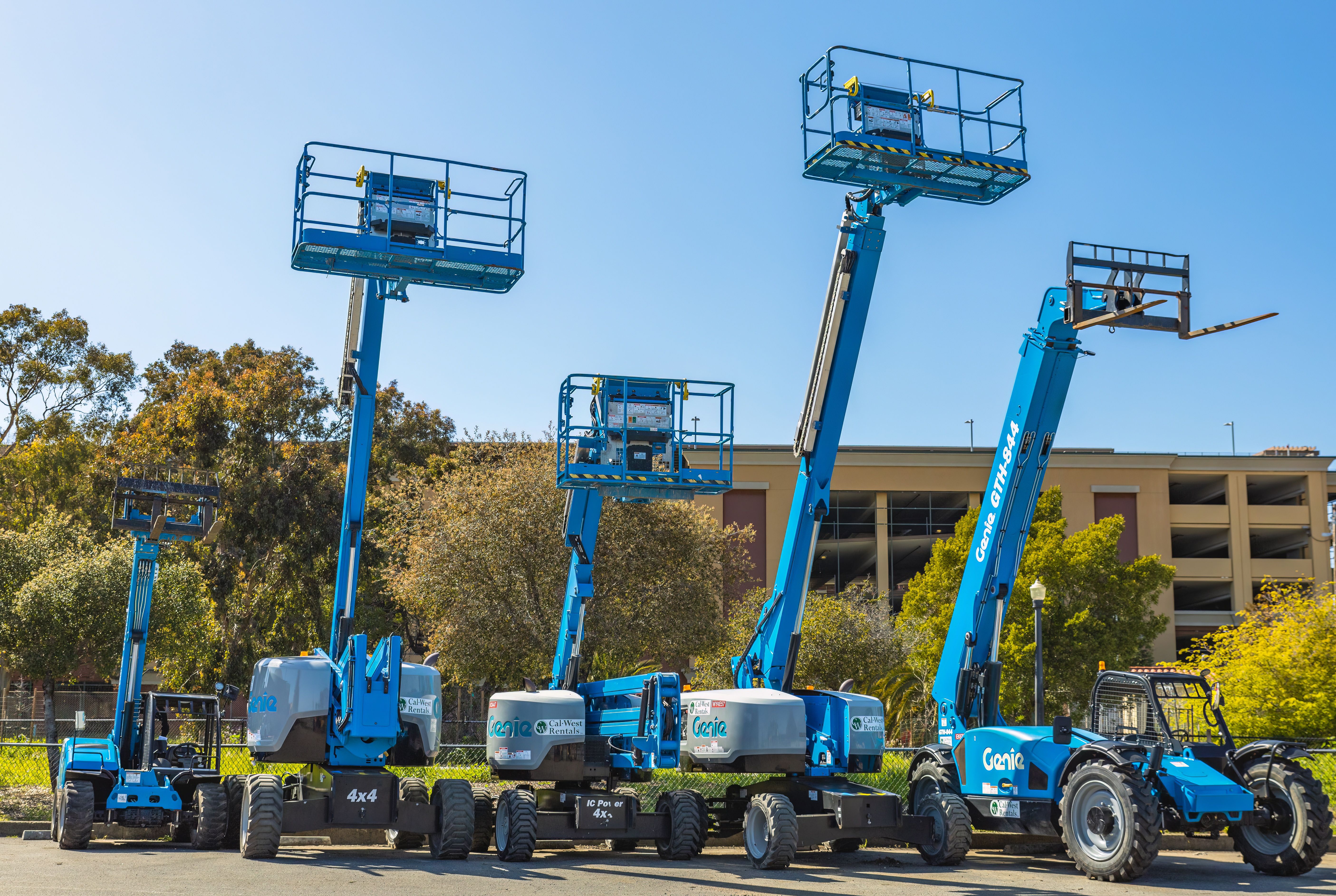 Rental equipment in a yard